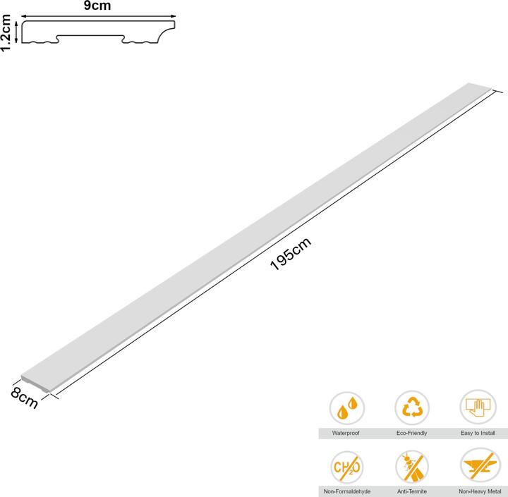 Actual product image Neu.Haus Skirting boards Coevorden set of 24 195x9 cm white