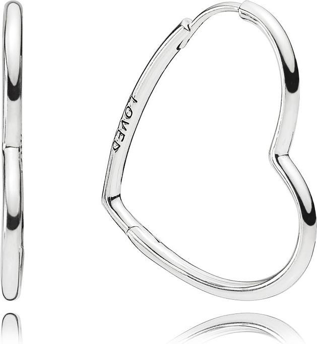 Pandora Boucles d'oreilles coeur asymétrique (Argent massif)