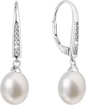 Evolution Group Charming silver earrings with real river pearls 21059.1 (L)