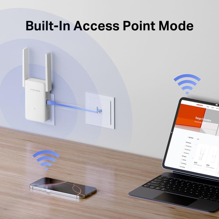 Actual product image TP-Link WL-Repeater ME80X AX3000 Wi-Fi Range Extender (2402 Mbit/s, 574 Mbit/s)