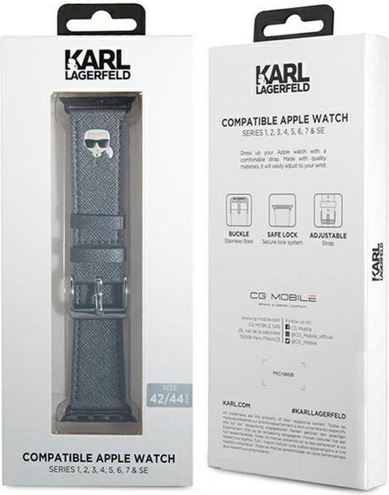 Produktbild Karl Lagerfeld Karl Heads (42 mm, 44 mm, 45 mm, Saffiano, Apple Watch Series 1, Apple Watch Series 2, Apple Watch Series 3, Apple Watch Series 4, Apple Watch Series 5, Apple Watch Series 6, Apple Watch Series 7, Apple Watch Series 8, Apple Watch Series 9, Apple Watch SE)