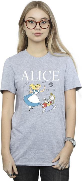 Actual product image Disney Womens/Ladies Alice In Wonderland Follow The Rabbit Cotton Boyfriend T-Shirt (S)