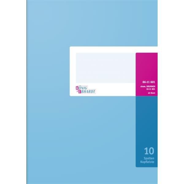 Image du produit König & Ebhardt Livret à colonnes DIN A4 bleu clair/magenta 10 colonnes 40 fls (40 x)