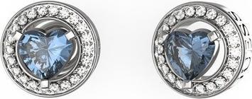 Guess Romantic Steel Earrings With Blue Zircons