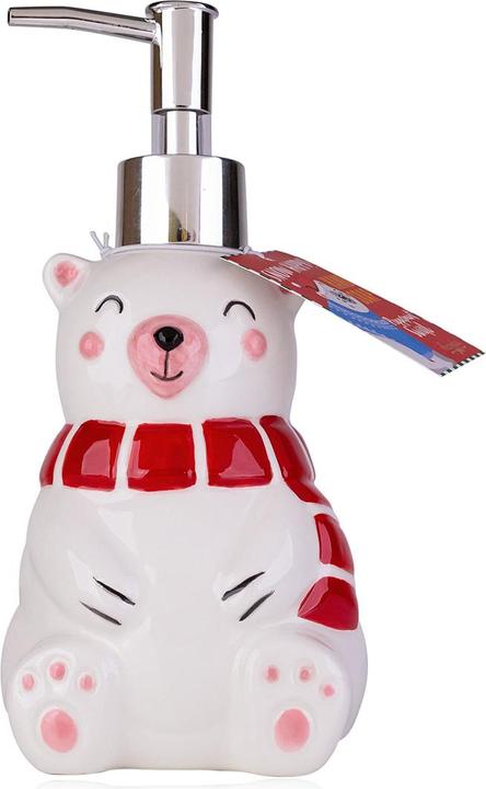 Accentra Seifenspender aus Keramik mit Flüssigseife im Eisbär Design (Handseifenspender, 350 ml)