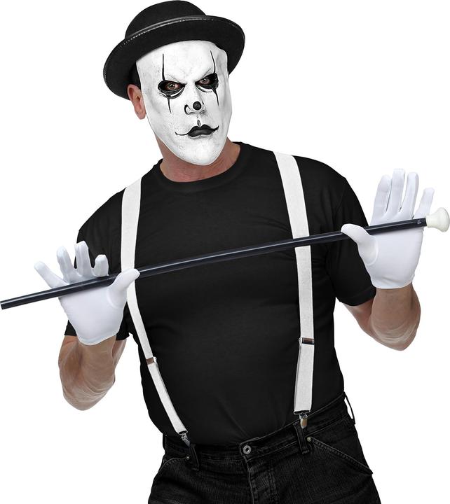Actual product image Widmann Harlequin half mask with bowler hat