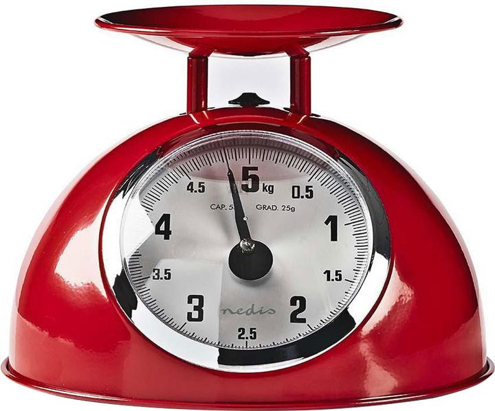 Actual product image Nedis Kitchen Scale Retro Ana Logo Metal Red, KASC110RD