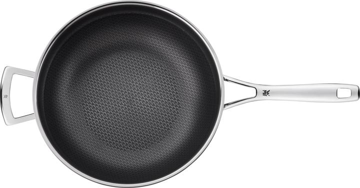 Produktbild WMF Wokpfanne Edelstahlpfanne 28cm Wabenboden Profi Resist Induktion beschichtet (28 cm, Bratpfanne, Edelstahl)