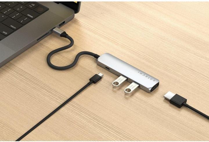 Image du produit Satechi Hub multiport Slim 4 Argent (USB-C, 4 Ports)