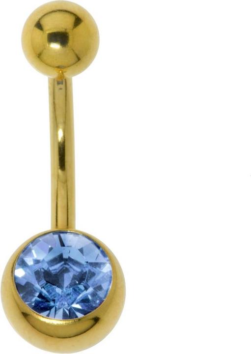 Bijouteria Bauchpiercing (Chirurgenstahl 316L, Kristall, PVD Beschichtung (goldfarbig))