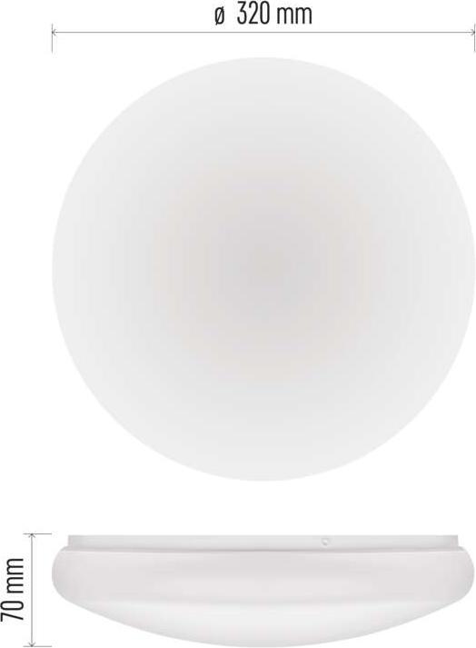 Actual product image Emos LED ceiling light TIVI, A CLASS, round white 8.6W, IP44, warm white (1300 lm)