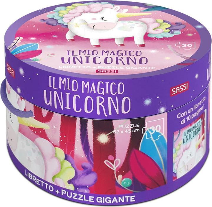 Actual product image Sassi 30 Piece Jigsaw Puzzle - My Magical Unicorn (Round Box and Book Puzzle) (10 pieces)