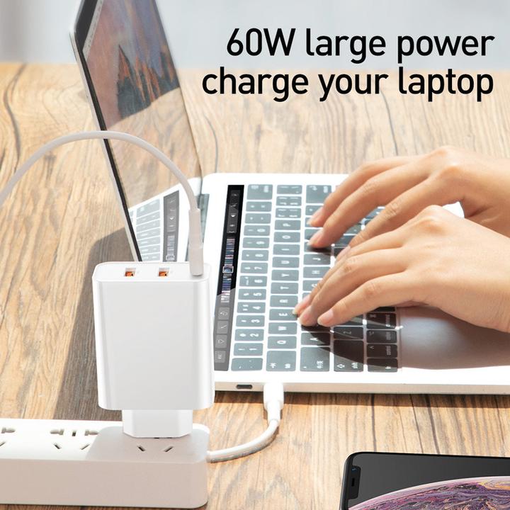 Actual product image Baseus Charger 2 USB-A and 1 USB-C output (60 W)