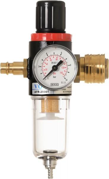 Implotex - Steck-Druckminderer mit Partikelfilter und Wasserabscheider inkl. halbautomatischen Entwä