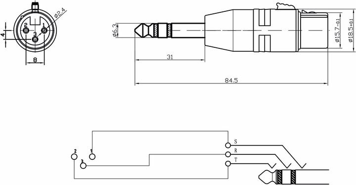Produktbild Bemero XLR-Klinken Adapter BA1101 (Analog -> Analog)