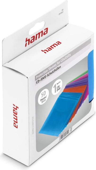 Produktbild Hama 1x50 CD-ROM/DVD-ROM Schutzhüllen farbig