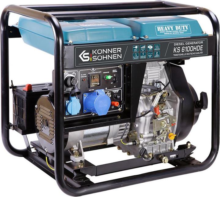 Image du produit Könner & Söhnen KS GENERATOR DIESEL KS 6100HDE (EURO V) 5,5kW 230V, ROZRUCH ELEKTRYCZNY (5000 W, 11 l)