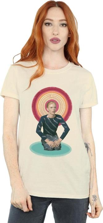 Actual product image David Bowie Womens/Ladies Kneeling Halo Cotton Boyfriend T-Shirt (XL)