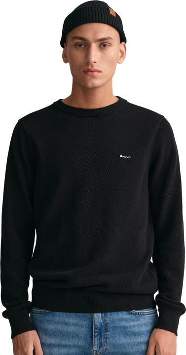 Immagine prodotto GANT Cotton Pique Pullover Crew Neck Black (S, L, 3XL)