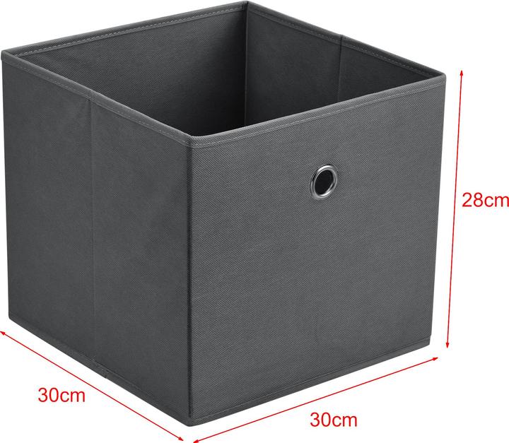 Produktbild En.Casa Faltbox 10er-Set 30x30x28 cm Vliesstoff Dunkelgrau (30 x 30 x 28 cm, 25.20 l)