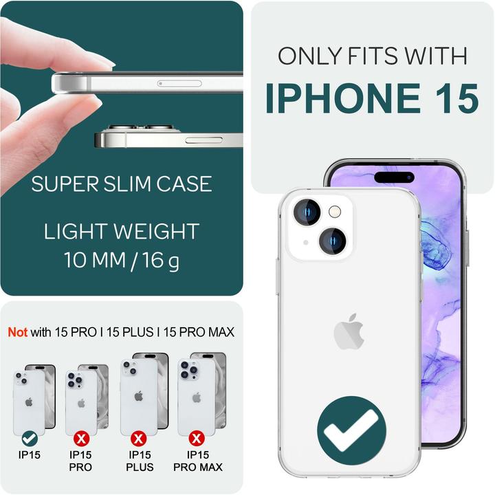 Actual product image Nalia Clear 360 degree cover (Apple iPhone 15)