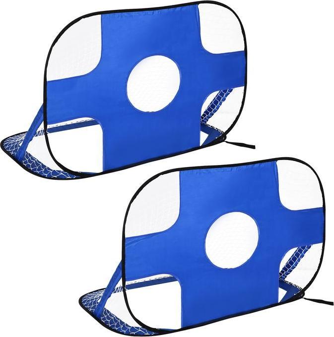 Image du produit Swisshandel24 Buts de football, but Pop Up, filet de football portable, set de 2 mini-buts, mobile avec sac de
