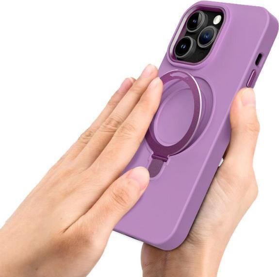 Actual product image MU Classic Liquid Silicone MagSafe Stand Series (Apple iPhone 15 Pro)