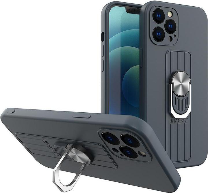 Produktbild Hurtel Ring Case Silikonhülle mit Fingergriff und Ständer für Xiaomi Redmi Note 10 / Redmi Note 10S dunkelb (Xiaomi Redmi Note 10S, Xiaomi Redmi Note 10)