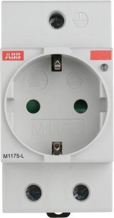 Actual product image ABB German Schuko Din Rail Socket with light