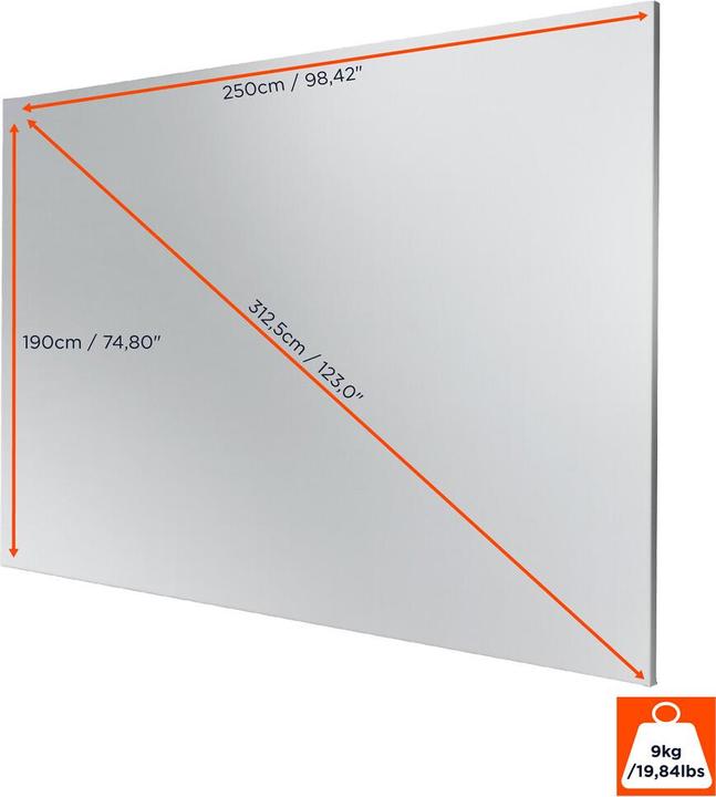 Actual product image Celexon Expert PureWhite - screen - suitable for wall mounting - 314 cm (124") (123.03", 4:3)
