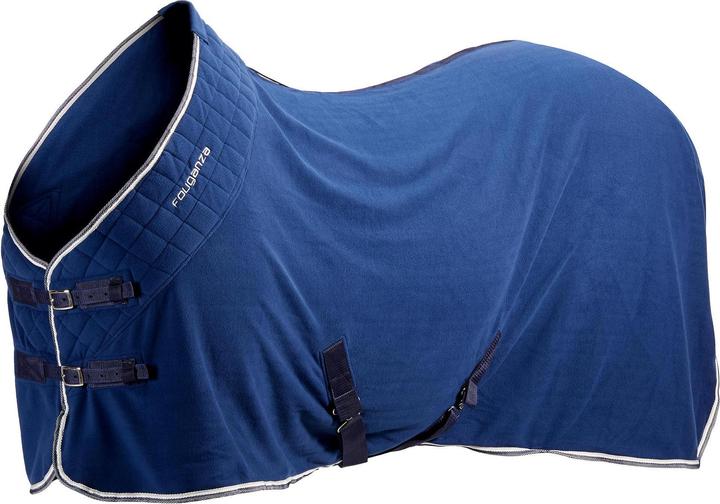 Actual product image Fouganza Stable rug fleece 500 horse/pony blue (125 cm)