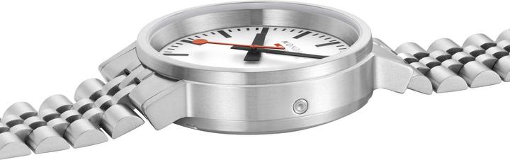 Produktbild Mondaine MST.4101B.SJ Stop2go Horloge - Stationsklok - Saffierglas - Staal - Zilver - 41 mm breed - Quartz - (Swiss Made, 41 mm)