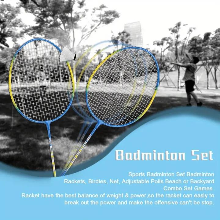 Image du produit Splash & Fun Kit de badminton avec filet et volants en plumes