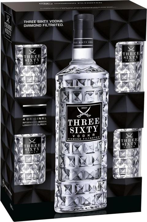 Immagine prodotto Three Sixty Set regalo con 4 bicchieri 3 litri / 37,5% Germania (1 x 300 cl)