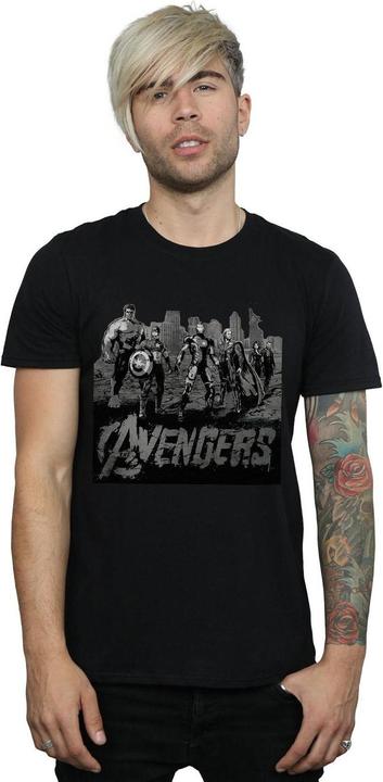 Actual product image Mens Avengers Mono Team Art T-Shirt (XL)