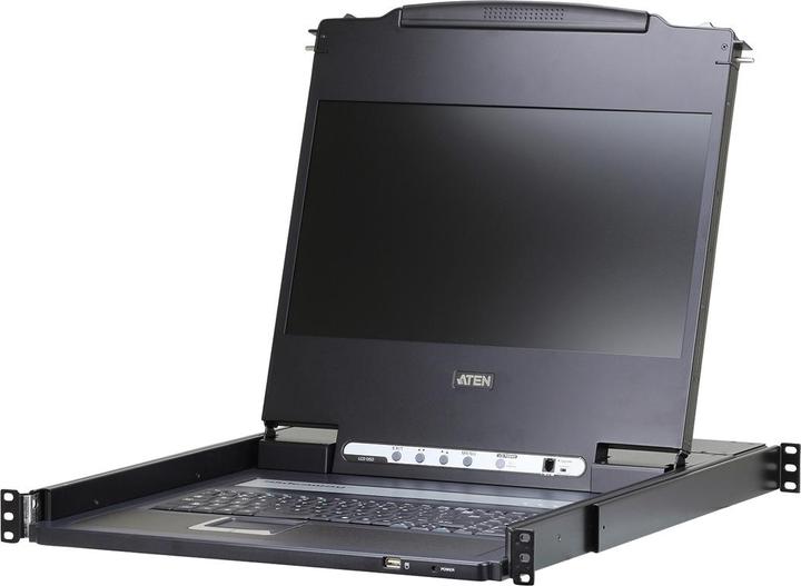 Produktbild Aten CL6700MW CH Single Rail 17,3"-LCD Konsole (USB, HDMI / DVI / VGA) CH-Layout