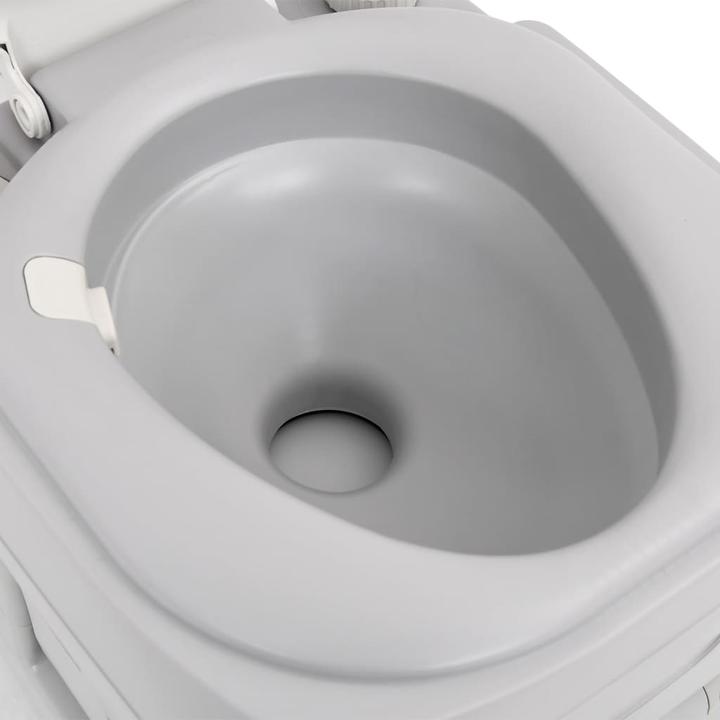 Immagine prodotto VidaXL Toilette da campeggio portatile grigia e bianca 22+12 L HDPE