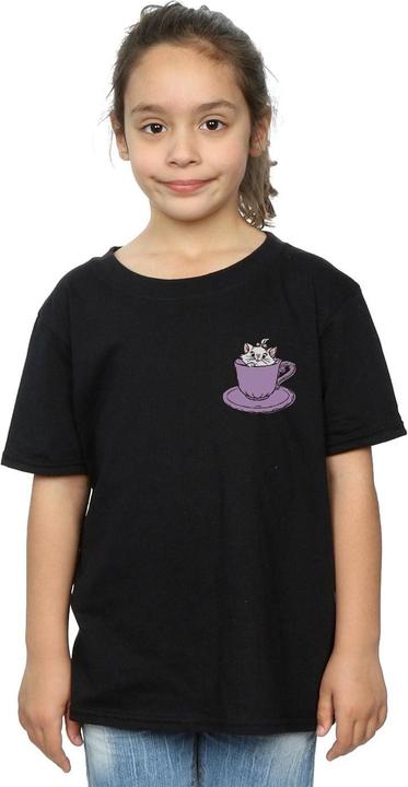 Actual product image Disney Girls Aristocats Marie In Cup Breast Print Cotton T-Shirt (116)