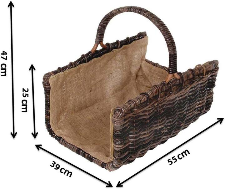 Image du produit Kobolo Panier à bois pour bois de chauffage, Carré, Marron