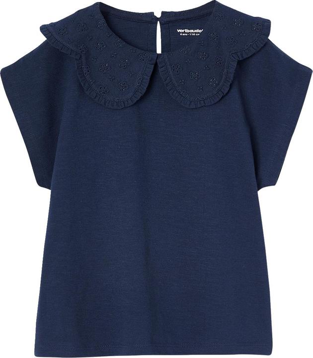 Image du produit Vertbaudet Mädchen T-Shirt mit besticktem Kragen (128)