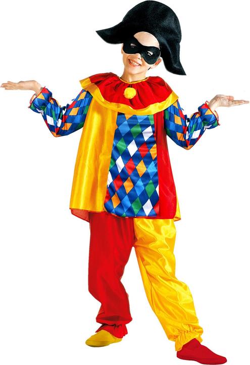 Widmann Harlequin Kostüm: Mit Kragen, Hose, Hut, Maske