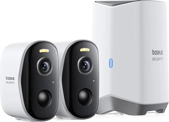 Immagine prodotto Baseus Set di 2 telecamere da esterno N1 2K (bianco) (2560 x 1440 (WQHD))