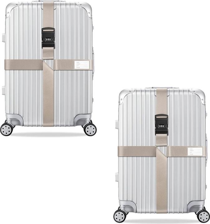 König Design 2x Kreuz Kofferband Koffergurt Gepäckband Kofferriemen Gepäckgurt Zahlencode Set