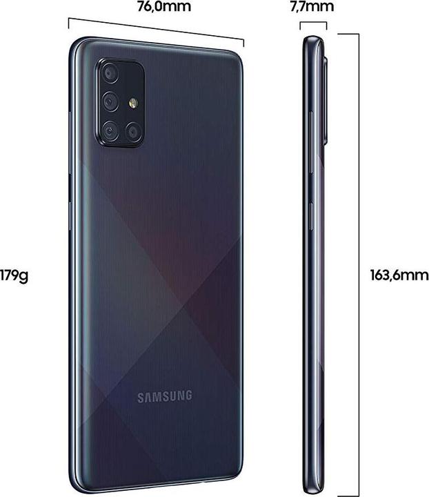 Actual product image Samsung Galaxy A71 (128 GB, Prism Crush Black, 6.70", Dual SIM + SD, 64 Mpx, 4G)