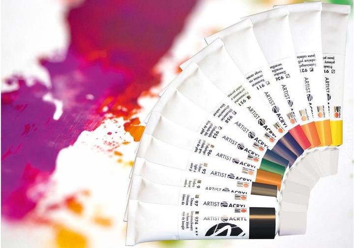 Immagine prodotto Marabu Assortimento di acrilico per artisti (Viola, Bianco, Marrone, Rosso, Oro, Nero, Blu, Blu scuro, Verde chiaro, Giallo, Verde, Rame, Arancia, 12 ml)