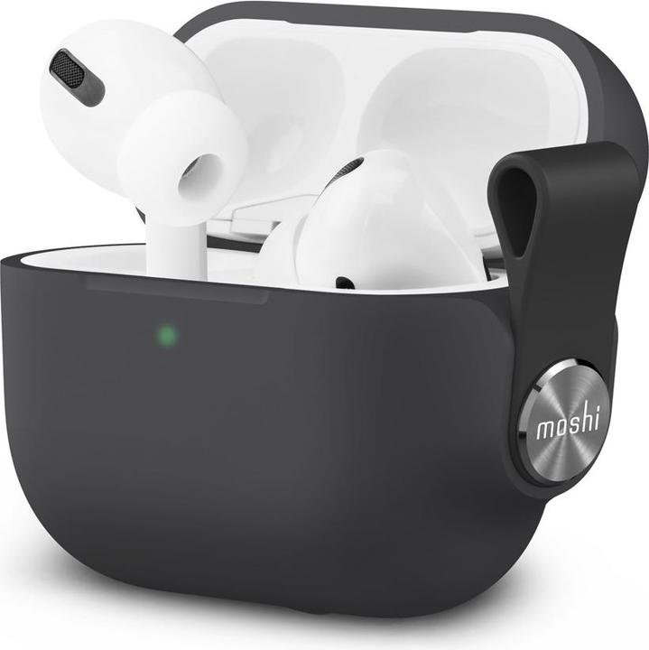 Produktbild Moshi Pebbo for AirPods Pro, AirPods Case Protection - Shadow Black (Kopfhörer Tasche)