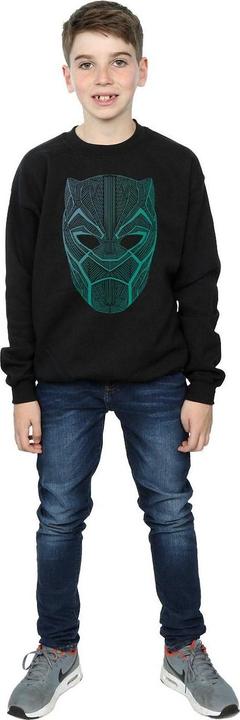 Actual product image Boys Black Panther Tribal Mask Sweatshirt (140, 146)
