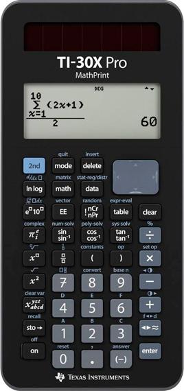 Produktbild TI 30X Pro, Tasche, Wissenschaftlicher Taschenrechner, 4 Zeilen, Batterie/Solar, S (Batterien, Solarzellen)