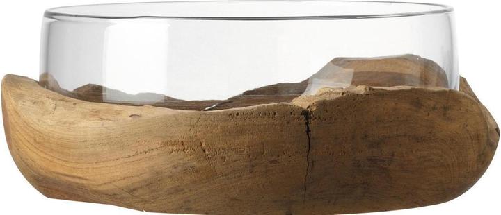 Terra Schale mit Teaksockel (21 x 29 x 30 cm)