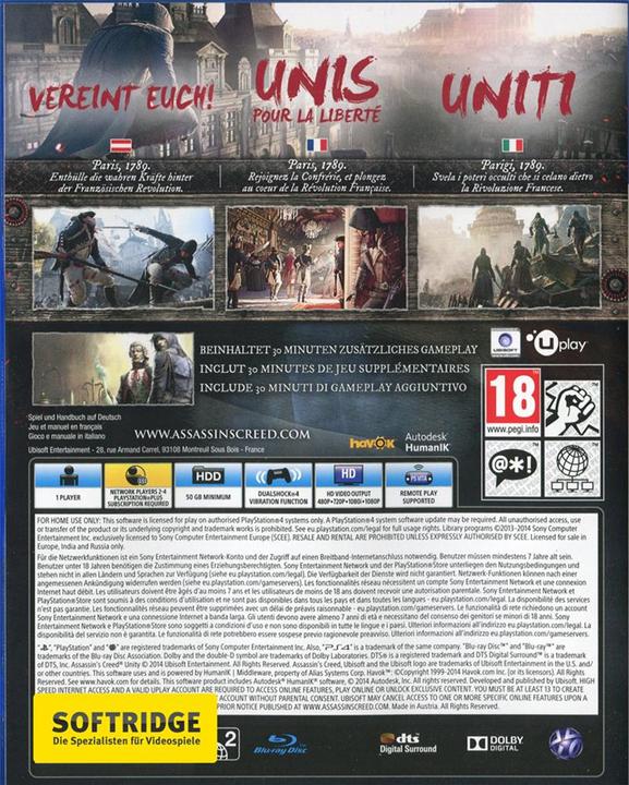 Produktbild Ubisoft Assassin's Creed: Unity (PS4, Multilingual)